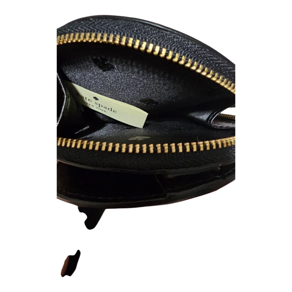 Kate Spade Black Leather Coin Pouch with Key Ring - Picture 5 of 7